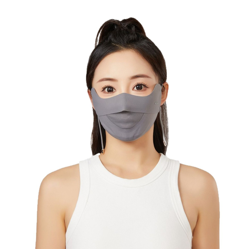 Naujo stiliaus besiūlė kaukė nuo saulės akims apsaugoti, vasarinė lengva, kvėpuojanti, apsauganti nuo UV spindulių, ledo šilko veido kaukė moterims