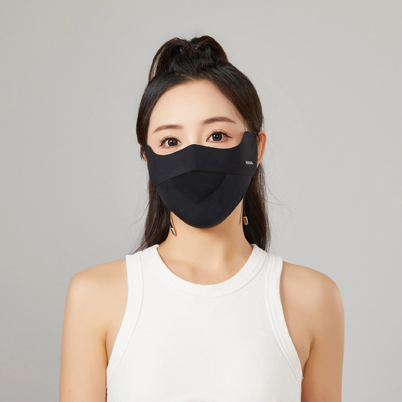 Naujo stiliaus besiūlė kaukė nuo saulės akims apsaugoti, vasarinė lengva, kvėpuojanti, apsauganti nuo UV spindulių, ledo šilko veido kaukė moterims