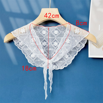 Нов пасторален стил бродирана фалшива яка, тънка универсална дантелена кукла, фалшива яка, цвете, малък шал, производител на едро