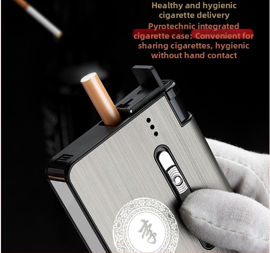 Focus 026A10 Pack Automatická ohňostrojná pyrotechnika Integrovaná cigaretová krabička Prenosná odolná, vlhkosťodolná, tlakotesná, zapaľovač, cigaretová krabička