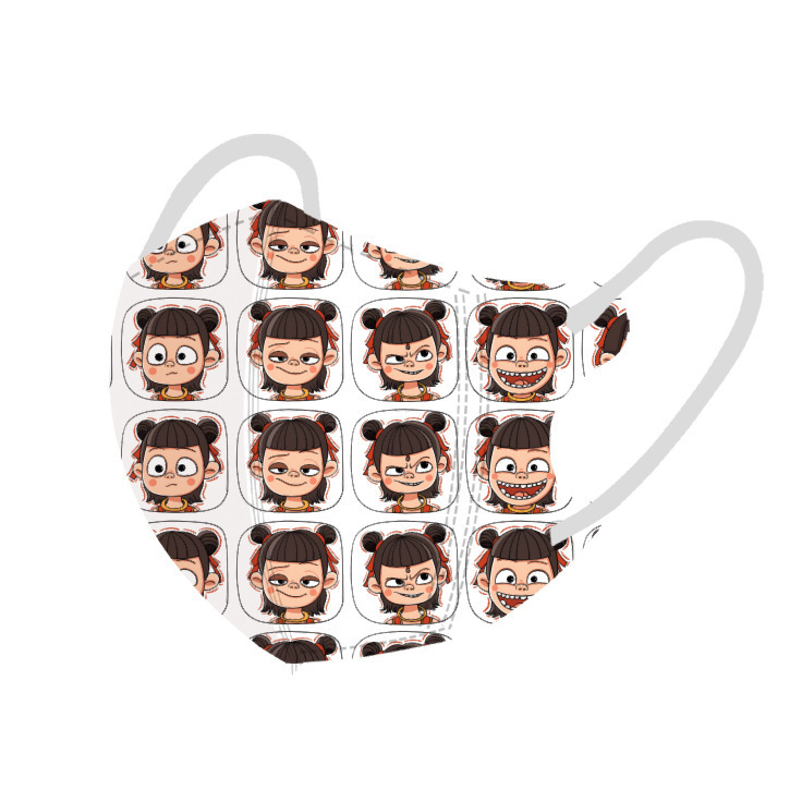 Jauna 2025. gada Nezha Devil bērnu maska ar multfilmas animāciju, neatkarīgs iepakojums, īpaši vērtīga, elpojoša, mīlīga