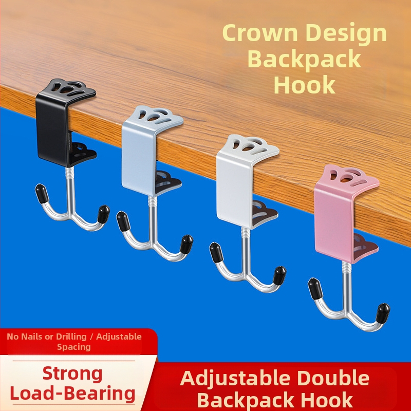 Mokinio mokyklinės kuprinės kabliukas, nuimamas ant stalo, mobiliųjų krepšių pakaba, stalo šoninis krepšių pakabinimo kabliukas, be smūgių, galingas krepšių pakabinimo kabliukas