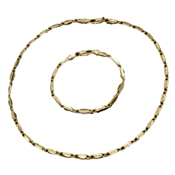 Διασυνοριακή μόδα απλό επιχρυσωμένο με χάλκινο χρυσό γεωμετρικό κολιέ βραχιόλι κοστούμι σπόρος πεπονιού αλυσίδα πουλόβερ αλυσίδα κλείδα