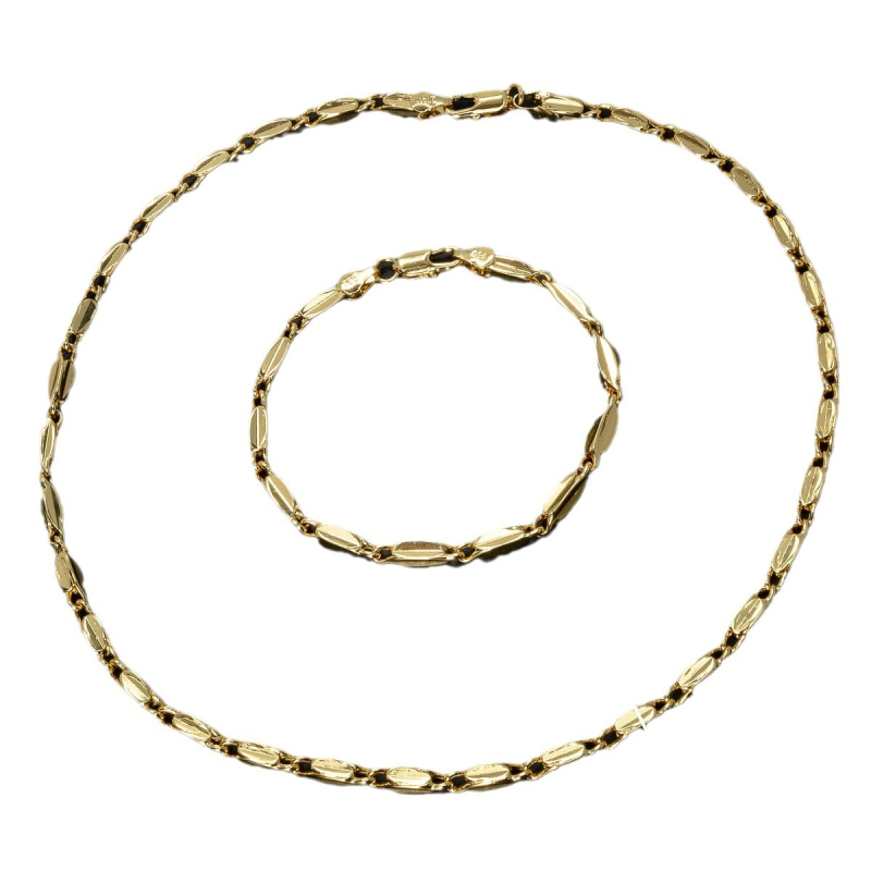 Prekogranična modna jednostavna bakreno pozlaćena ogrlica od pravog zlata, širine 4 mm, geometrijska ogrlica, narukvica, odijelo, lanac od sjemenki dinje, džemper, lanac od ključne riječi