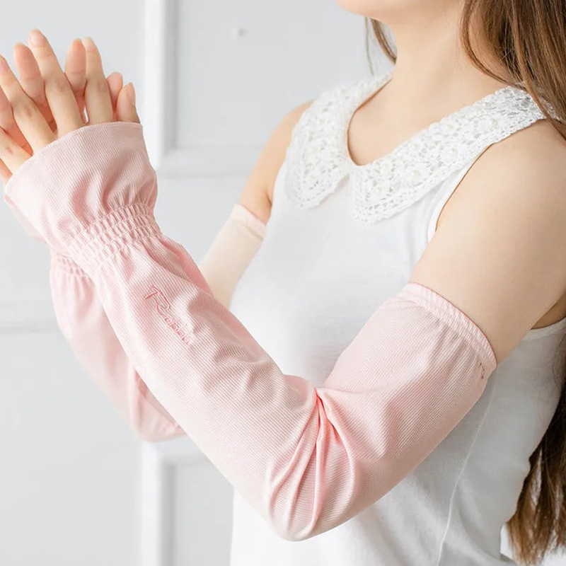 Καλοκαιρινά μανίκια από μετάξι Ice για γυναίκες, χαλαρή προστασία από τον ήλιο για οδήγηση, λεπτά μανίκια προστασίας από τον ήλιο, προστατευτικά μπράτσας, γάντια για άνδρες, μανίκια Ice