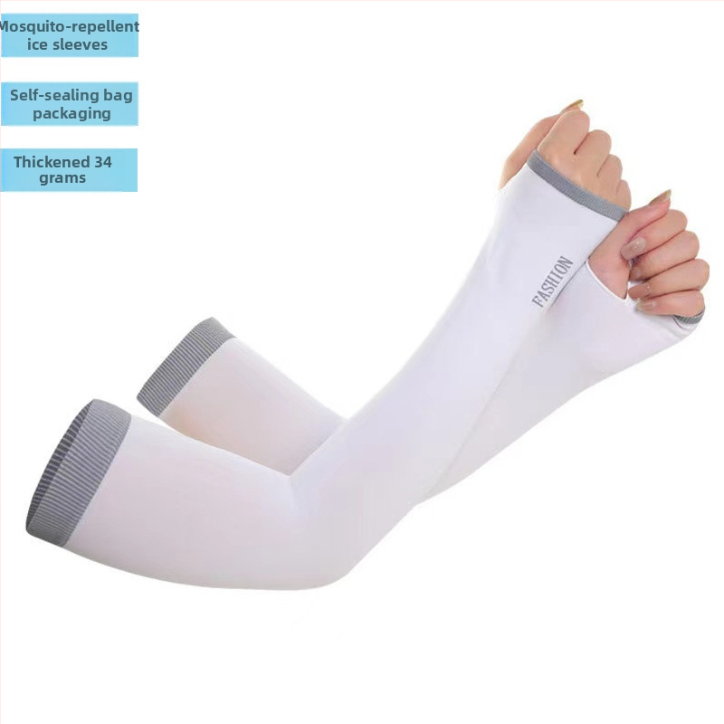 Нови летни мъжки и дамски слънцезащитни ръкави Ice Sleeve от коприна, устойчиви на UV лъчи, абсорбиращи потта, дишащи, големи, еластични, за ръкави