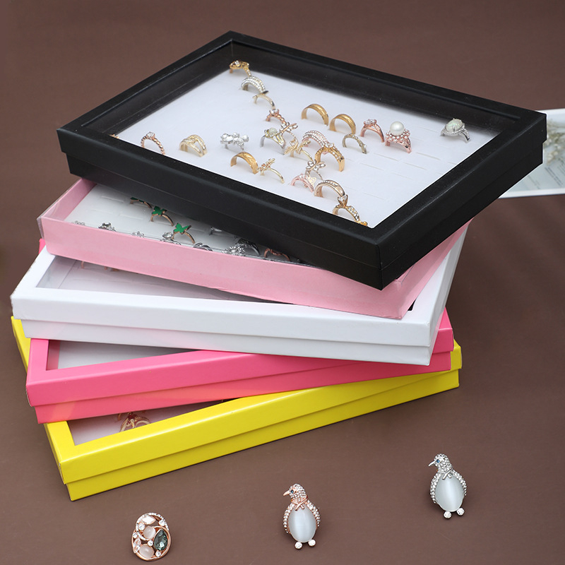 Χονδρική πώληση κουτιού δαχτυλιδιών 100 οπών από τον κατασκευαστή, κουτί επίδειξης κοσμημάτων, ανθεκτικό στη σκόνη, διαφανές κουτί αποθήκευσης με καπάκι