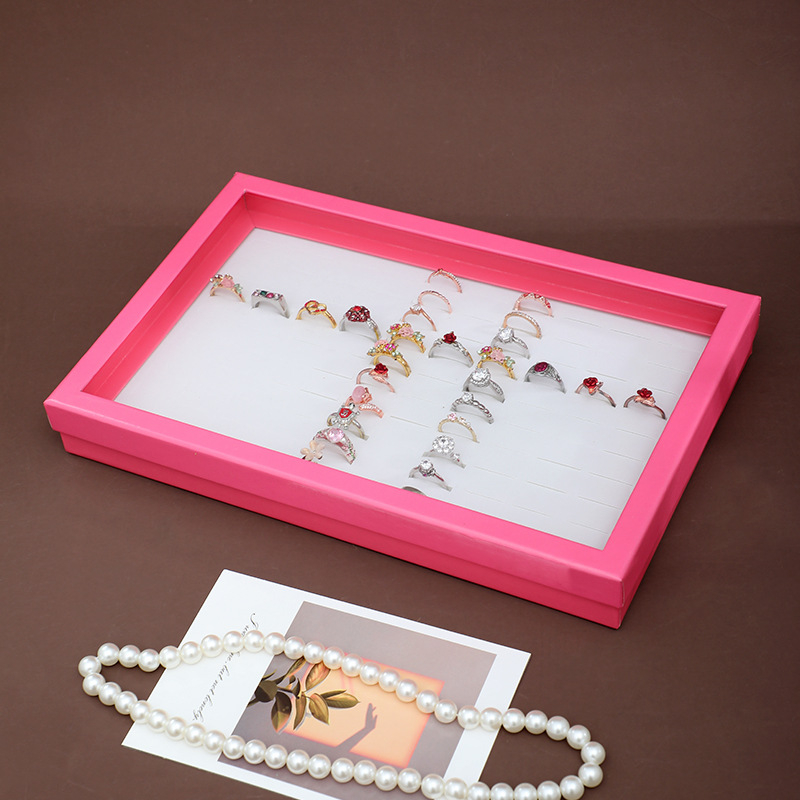 Χονδρική πώληση κουτιού δαχτυλιδιών 100 οπών από τον κατασκευαστή, κουτί επίδειξης κοσμημάτων, ανθεκτικό στη σκόνη, διαφανές κουτί αποθήκευσης με καπάκι