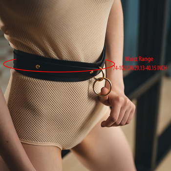 „Amazon“ Europoje ir Jungtinėse Valstijose parduodamas naujas odinis juosmens diržas su seksualia apvalia sagtimi, madingi drabužiai, scenos aksesuarai moterims.