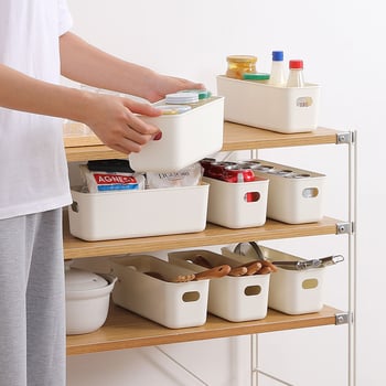 Пластмасова кошница за съхранение, преносима кошница за чекмеджета за съхранение в кухня, баня, настолен шкаф, кошница за съхранение
