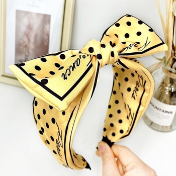 Νέα κορεάτικη κορδέλα με φιόγκο για γυναίκες, δίχτυ με υπέρυθρες ακτίνες, απλό, φαρδύ γείσο, πιεσμένο τρίχωμα, κομψό, κυματιστό στάμπο μαλλιών