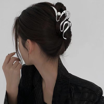 Γυναικεία φουρκέτα με μεταλλικό κλιπ υψηλής ποιότητας, μεγάλη, για το κεφάλι, άνοιξη και καλοκαίρι, νέα, υψηλής ποιότητας, για το κεφάλι, με κλιπ