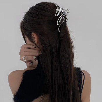 Γυναικεία φουρκέτα με μεταλλικό κλιπ υψηλής ποιότητας, μεγάλη, για το κεφάλι, άνοιξη και καλοκαίρι, νέα, υψηλής ποιότητας, για το κεφάλι, με κλιπ