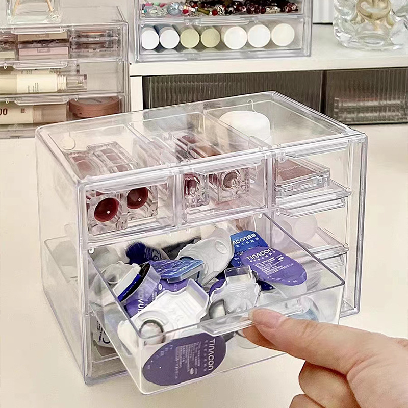 Skaidri 357 rūmų dulkėms atspari stalčių tipo laikymo dėžė kanceliarinėms prekėms papuošalams „Seven Palace“ kosmetikos laikymo lentynėlė