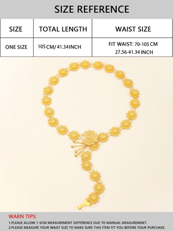 Uued etnilise stiiliga retro sulamist kuumalt müüdavad õõnsa lillega ühe ringikujulise kehaga vöökett, topeltpandlaga kaheotstarbelised Dai aksessuaarid