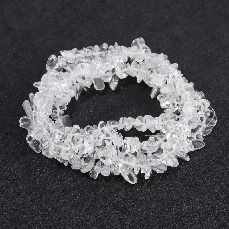 Ebakorrapärase kruusaga valgest kristall-agaadist helmestega poolvalmis lahtised helmed isetehtud ehted aksessuaarid käevõru looduskivist helmed