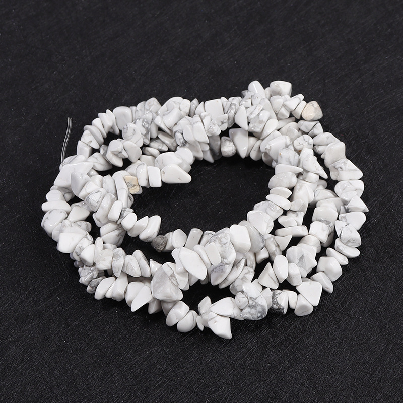 Ebakorrapärase kruusaga valgest kristall-agaadist helmestega poolvalmis lahtised helmed isetehtud ehted aksessuaarid käevõru looduskivist helmed