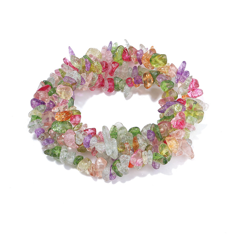 Ebakorrapärase kruusaga valgest kristall-agaadist helmestega poolvalmis lahtised helmed isetehtud ehted aksessuaarid käevõru looduskivist helmed