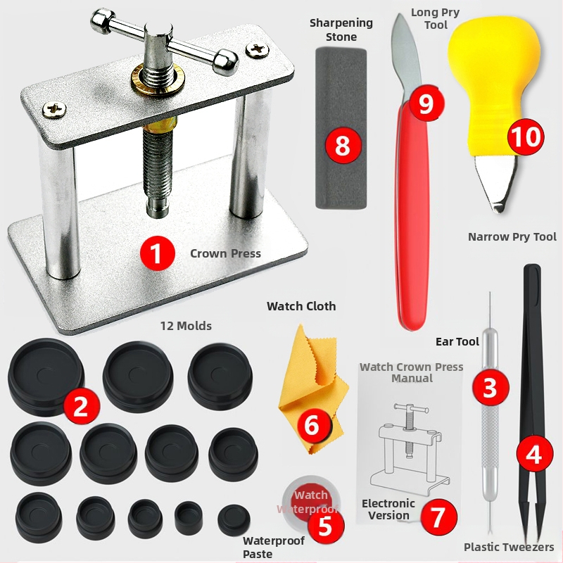 Kodumajapidamises kasutatavate kellade korkimismasinate kellade remonditööriistade aku vahetamine, elektrooniline kvartskellade korkimismasin, korkimis- ja korkimiskellade ülikond