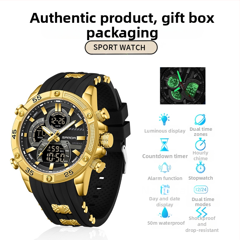 Meeste väliskaubanduse piiriülene noorte spordi elektrooniline mood multifunktsionaalne helendav veekindel äratuskell reaalajas plahvatustega