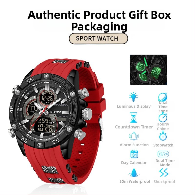 Meeste väliskaubanduse piiriülene noorte spordi elektrooniline mood multifunktsionaalne helendav veekindel äratuskell reaalajas plahvatustega