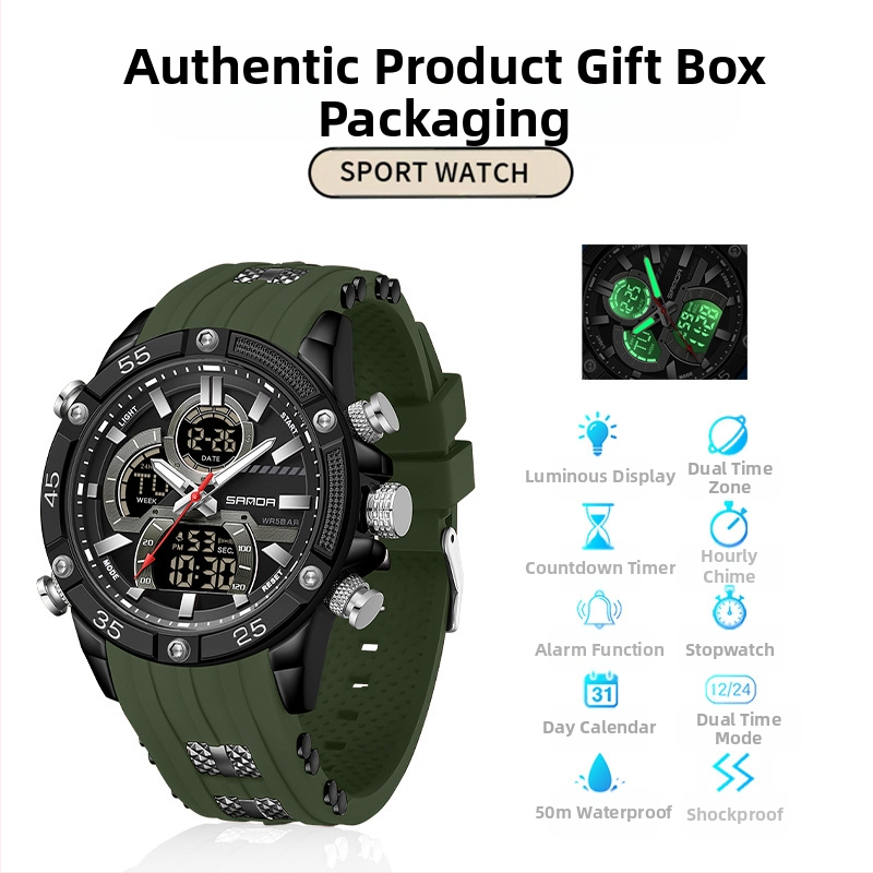 Meeste väliskaubanduse piiriülene noorte spordi elektrooniline mood multifunktsionaalne helendav veekindel äratuskell reaalajas plahvatustega