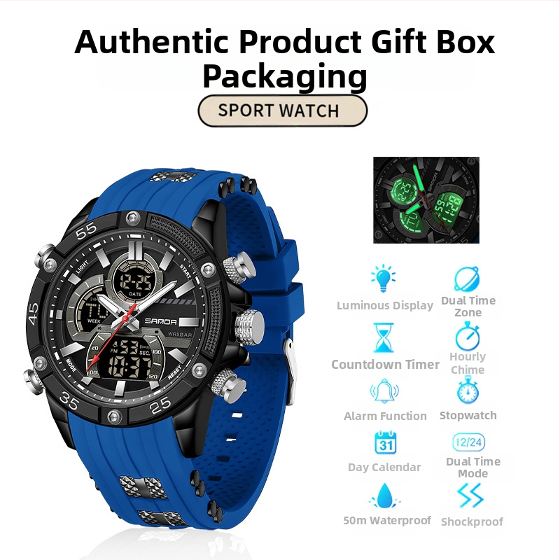 Meeste väliskaubanduse piiriülene noorte spordi elektrooniline mood multifunktsionaalne helendav veekindel äratuskell reaalajas plahvatustega