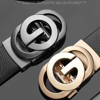 2024 m. naujas vyriškas automatinis sagties natūralios odos ličių rašto verslo vyriškas diržas, paprastos karvės odos kelnės jaunimui