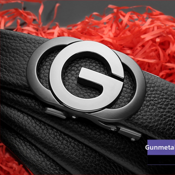 2024 m. naujas vyriškas automatinis sagties natūralios odos ličių rašto verslo vyriškas diržas, paprastos karvės odos kelnės jaunimui