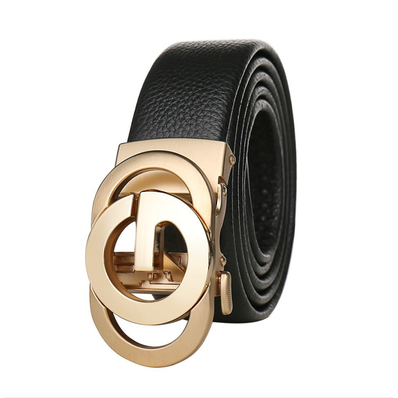 2024 m. naujas vyriškas automatinis sagties natūralios odos ličių rašto verslo vyriškas diržas, paprastos karvės odos kelnės jaunimui