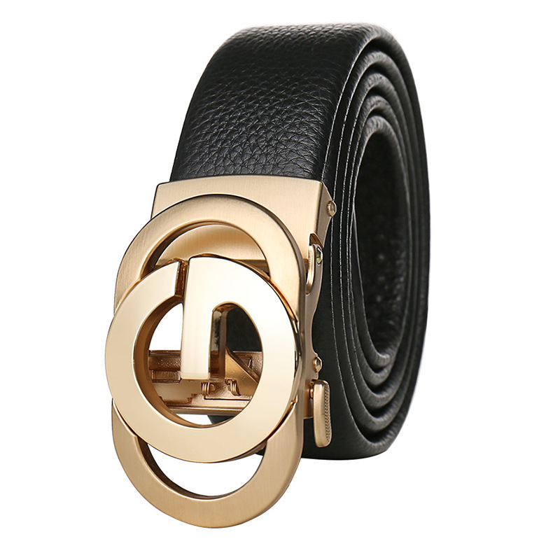 2024 m. naujas vyriškas automatinis sagties natūralios odos ličių rašto verslo vyriškas diržas, paprastos karvės odos kelnės jaunimui