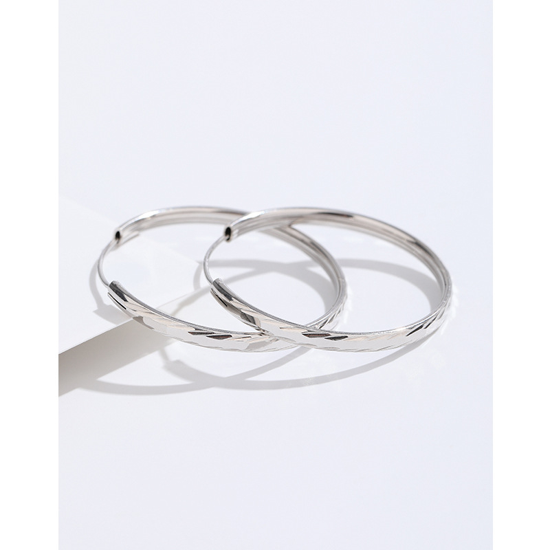 Σκουλαρίκια κρίκοι από καθαρό ασήμι 925, γυναικεία, φθινόπωρο-χειμώνας, μεγάλα κλιπ αυτιών, ελαφριά, πολυτελή, υψηλής αισθητικής, κρύο φως, μινιμαλιστικά, υπερβολικά απλά σκουλαρίκια κρίκοι