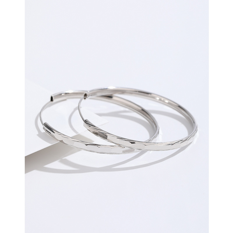 Σκουλαρίκια κρίκοι από καθαρό ασήμι 925, γυναικεία, φθινόπωρο-χειμώνας, μεγάλα κλιπ αυτιών, ελαφριά, πολυτελή, υψηλής αισθητικής, κρύο φως, μινιμαλιστικά, υπερβολικά απλά σκουλαρίκια κρίκοι