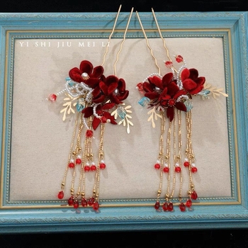 Xiuhe rõivaste peakatted Lihtsad ja atmosfäärilised pulmapeakatted Pruudi lihtsad Xiuhe peakatted Hiina pruudi peakatted