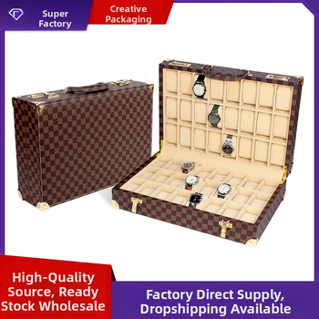 Mažas kvadratinis laikrodžių lagaminas, aukštos klasės 48 bitų laikrodžių laikymo dėžutė, aukštos klasės slaptažodžio užrakto laikrodžių laikymo dėžutė