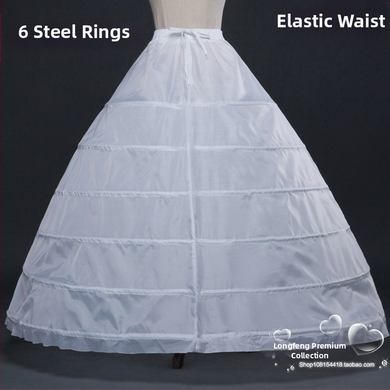 Сватбена рокля с голям балдахин на едро с 6 стоманени пръстена, подплата на полата с изключително голяма форма