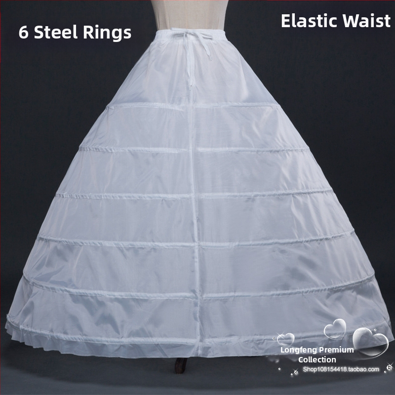 Сватбена рокля с голям балдахин на едро с 6 стоманени пръстена, подплата на полата с изключително голяма форма