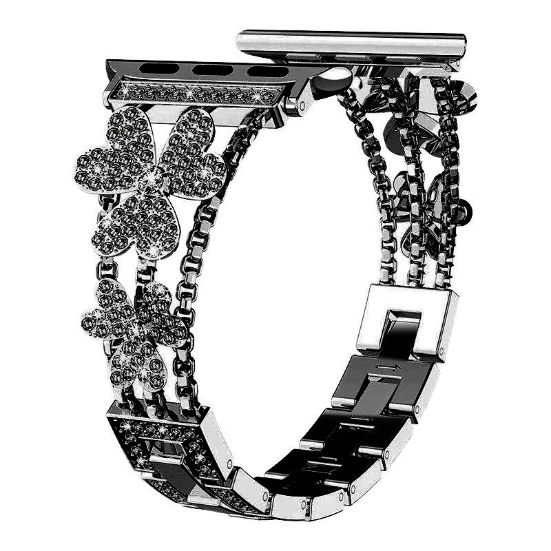 Tinka „Apple Watch“ dirželiui „Applewatch 1-8“ kartos laikrodžiui „iWatch Clover Diamond Full Diamond Ladies Summer“.