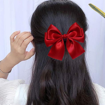 Grynai rankų darbo satino juostelės lankelio plaukų segtukas moterims korėjietiškam spyruokliniam segtukui, arklio uodegos nugaros galvos plaukų segtukui, galvos apdangalas, madinga