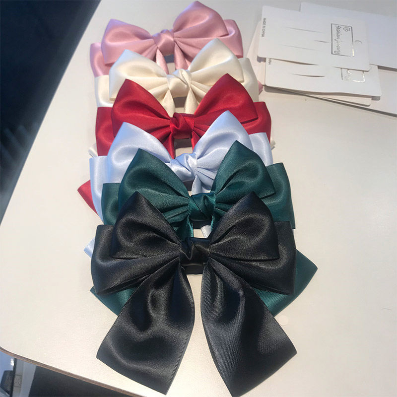 Grynai rankų darbo satino juostelės lankelio plaukų segtukas moterims korėjietiškam spyruokliniam segtukui, arklio uodegos nugaros galvos plaukų segtukui, galvos apdangalas, madinga