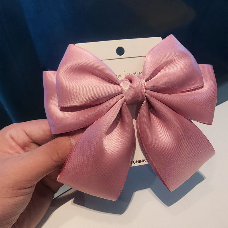 Grynai rankų darbo satino juostelės lankelio plaukų segtukas moterims korėjietiškam spyruokliniam segtukui, arklio uodegos nugaros galvos plaukų segtukui, galvos apdangalas, madinga