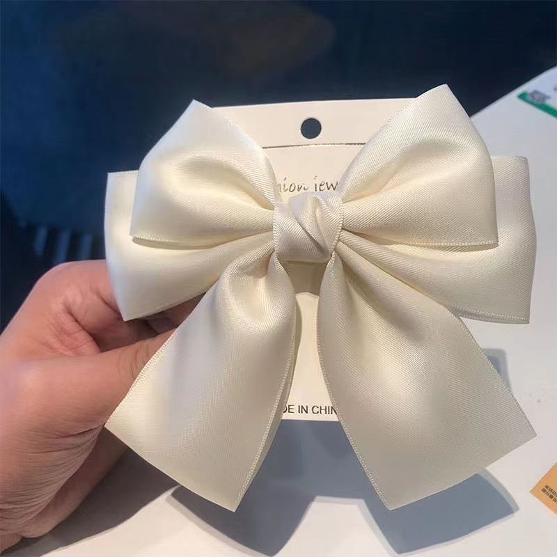 Grynai rankų darbo satino juostelės lankelio plaukų segtukas moterims korėjietiškam spyruokliniam segtukui, arklio uodegos nugaros galvos plaukų segtukui, galvos apdangalas, madinga