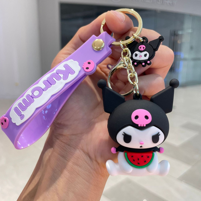 „Sanrio Kurome“ lėlės automobilio raktų pakabukas mielas ornamentas poros krepšio pakabukas minkštas plastikinis raktų pakabukas didmeninė prekyba