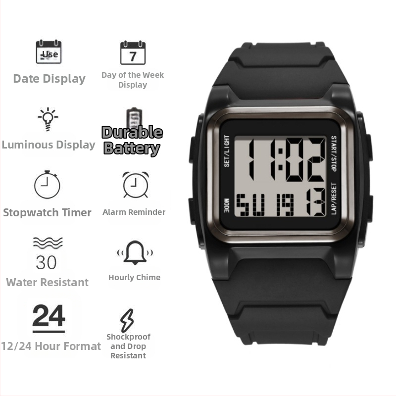 Teaduse ja tehnoloogia sensorikell on värviline, tudengipidudele mõeldud lihtsa moe ja niši disainiga ükssarviku veekindel elektrooniline kell.