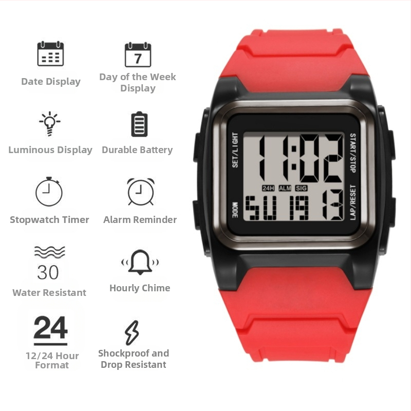 Teaduse ja tehnoloogia sensorikell on värviline, tudengipidudele mõeldud lihtsa moe ja niši disainiga ükssarviku veekindel elektrooniline kell.