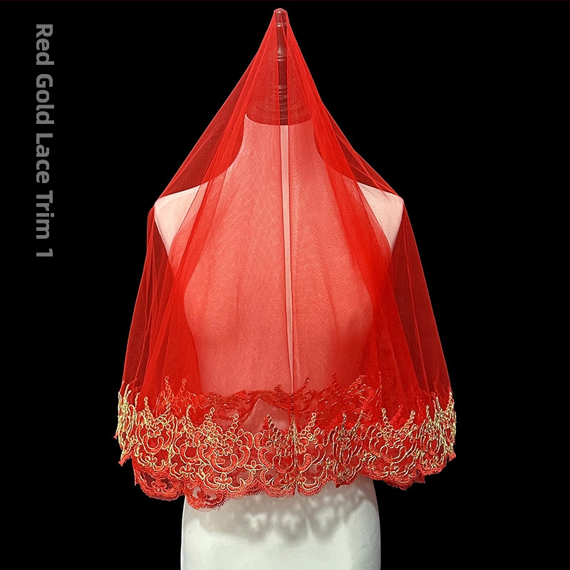 Nový príchod červenovlasej priadze, svadobné šaty Xiuhe, šaty červenovlasej čínskej štýlovej retro krátkej čipkovanej fotografickej priadze