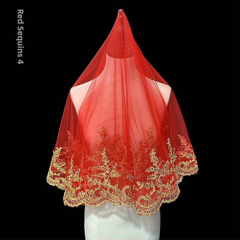 Nový príchod červenovlasej priadze, svadobné šaty Xiuhe, šaty červenovlasej čínskej štýlovej retro krátkej čipkovanej fotografickej priadze