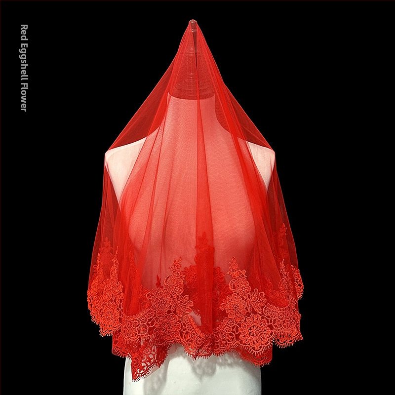 Nauja atvykusi raudonplaukė nuotakos ir vestuvinė suknelė „Xiuhe“ su raudonplauke kiniško stiliaus retro stiliaus trumpa nėriniuota foto siūlų nuotraukoms