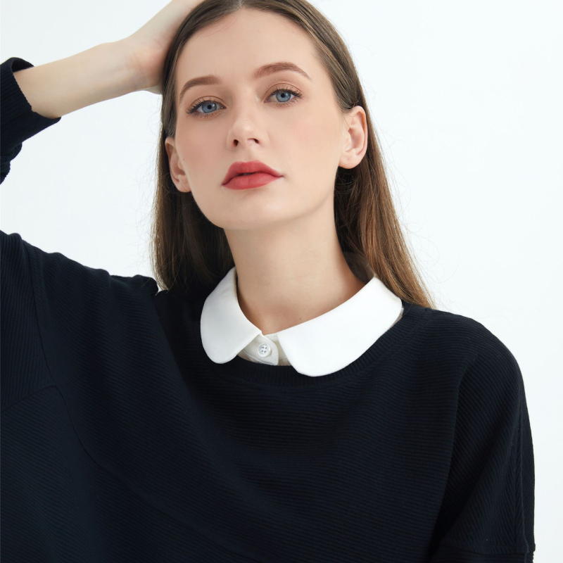 Nabrani ovratnik s vrhom i kvadratnim ovratnikom za žene, jesenski i zimski ovratnik s postoljem za košulje, profesionalni ovratnik, lažni ovratnik, korejski prekogranični proizvođač na veliko