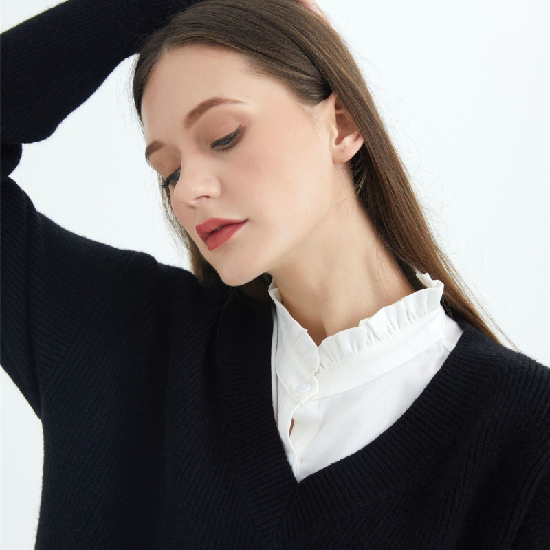 Nabrani ovratnik s vrhom i kvadratnim ovratnikom za žene, jesenski i zimski ovratnik s postoljem za košulje, profesionalni ovratnik, lažni ovratnik, korejski prekogranični proizvođač na veliko